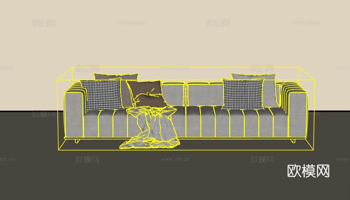 多人沙发su模型