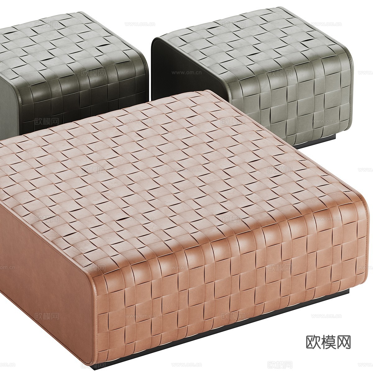 现代意式 Gaston Ulivisalotti 皮革沙发凳3d模型下载（渲染图6）