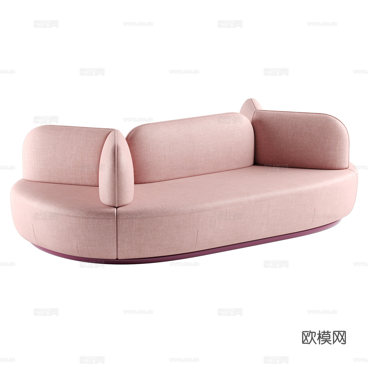 现代 La Isla 布艺卡座沙发3d模型下载（渲染图3）