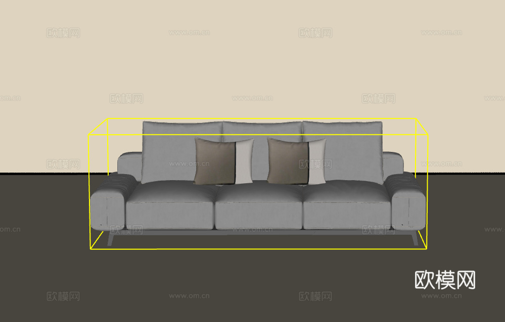 三人沙发su模型