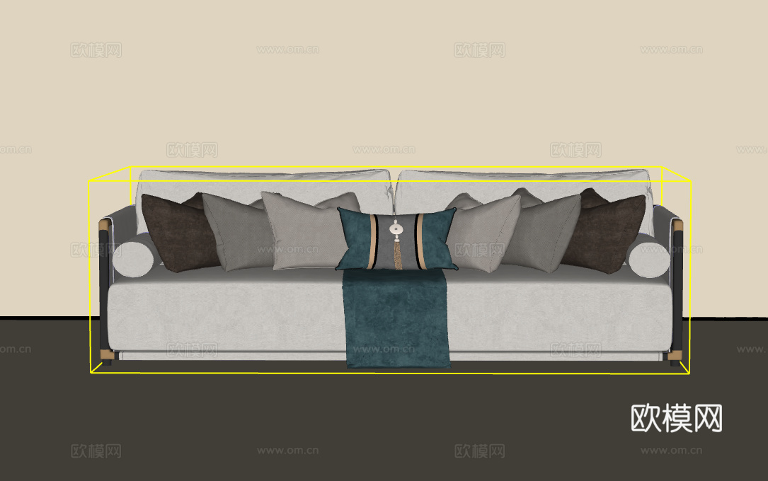 三人沙发su模型