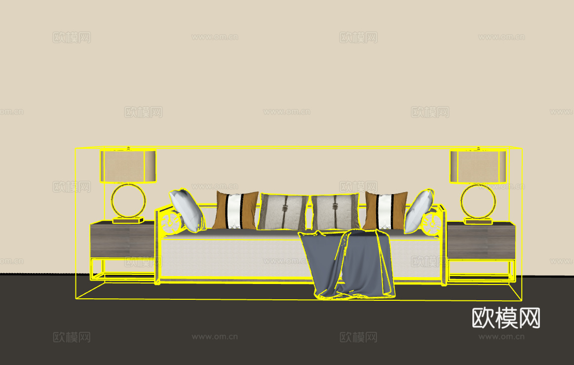 沙发组合su模型