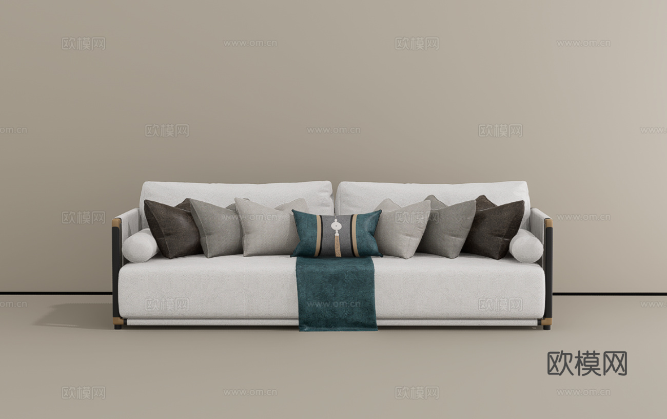 三人沙发su模型