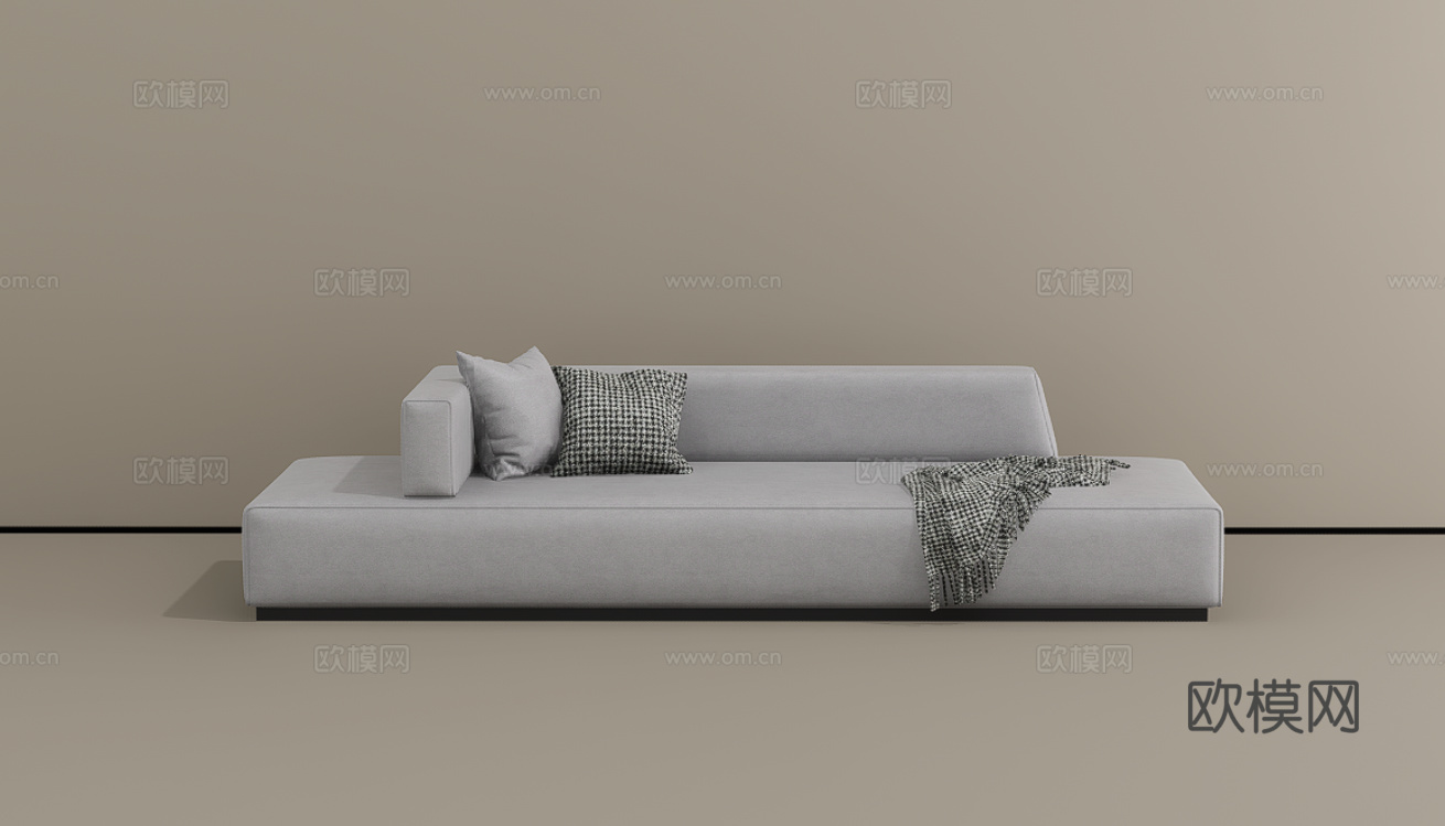 三人沙发su模型