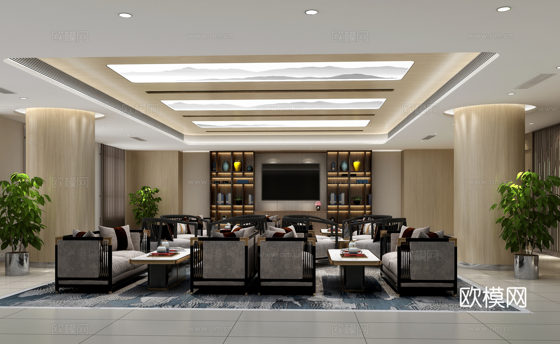 公共休息区3d模型下载