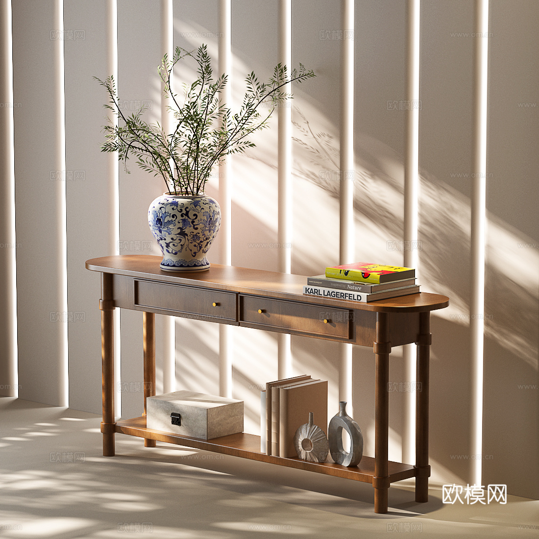 美式斗柜 美式装饰柜 美式玄关柜 美式餐边柜 美式边柜su模型