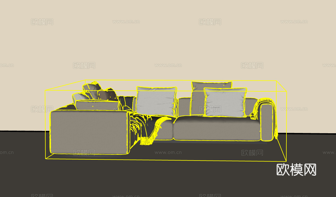 多人沙发su模型