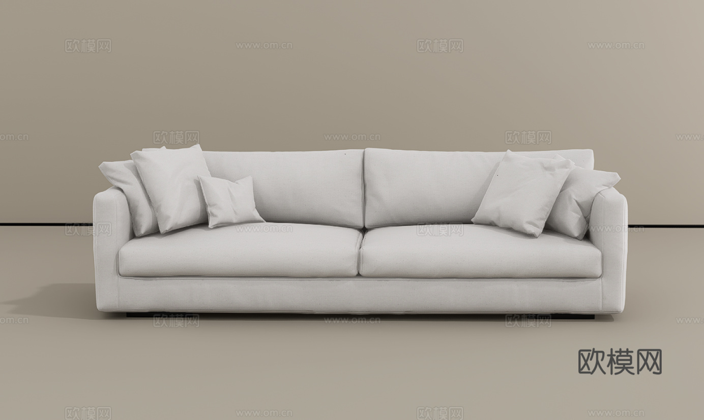 三人沙发su模型