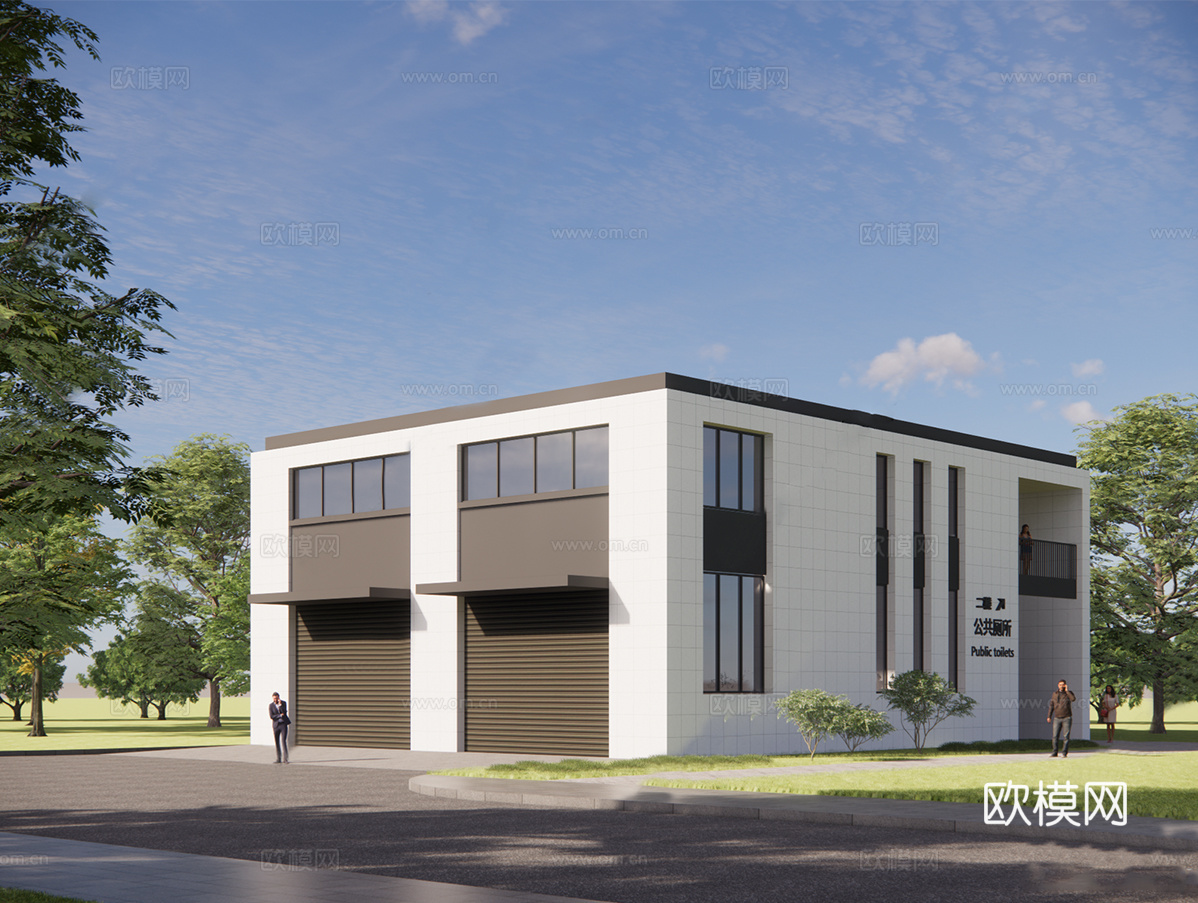 现代公厕 公共卫生间建筑su模型