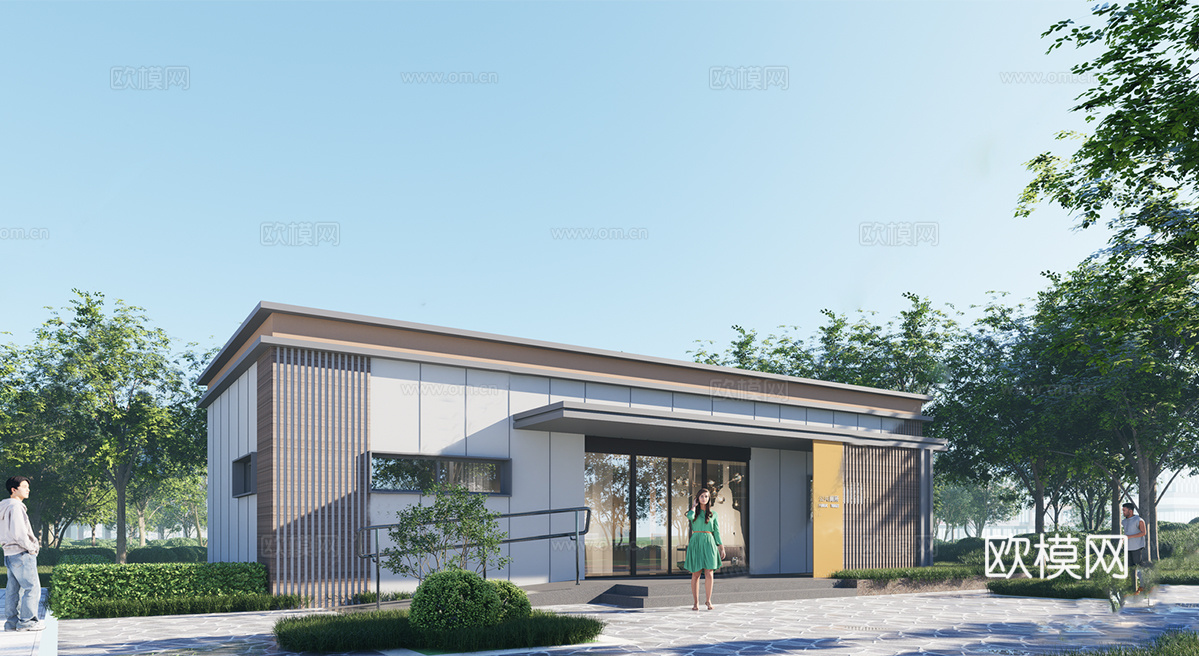 现代公厕 公共卫生间建筑su模型