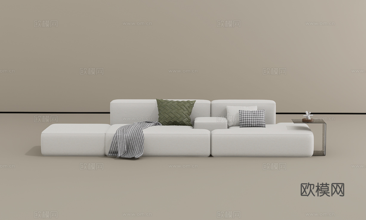 三人沙发su模型