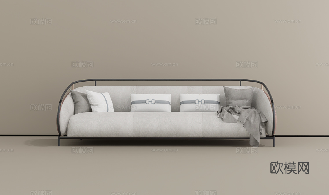 三人沙发su模型
