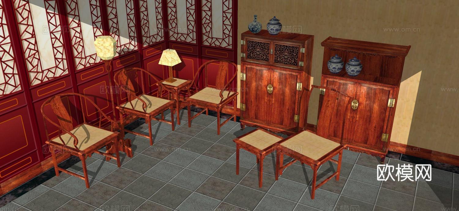 实木桌椅 实木椅子 实木桌子 椅子 桌子 茶几su模型