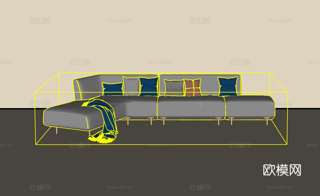 多人沙发su模型