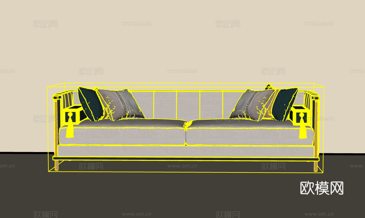 三人沙发su模型