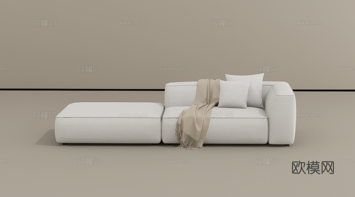 三人沙发su模型下载（渲染图1）