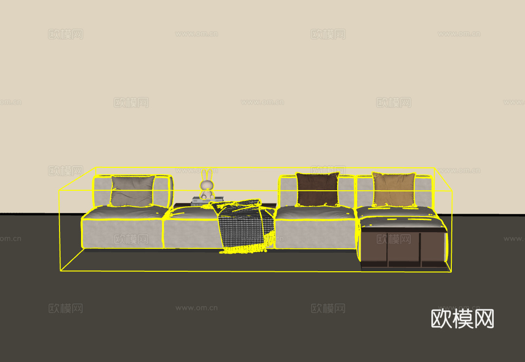 多人沙发su模型