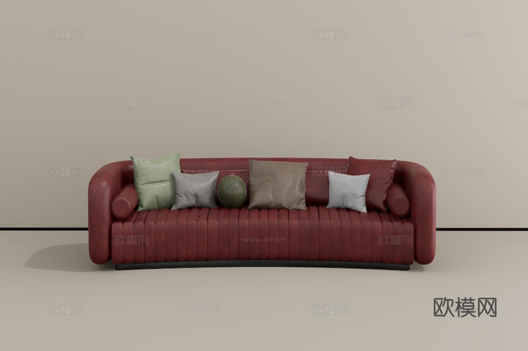 三人沙发su模型