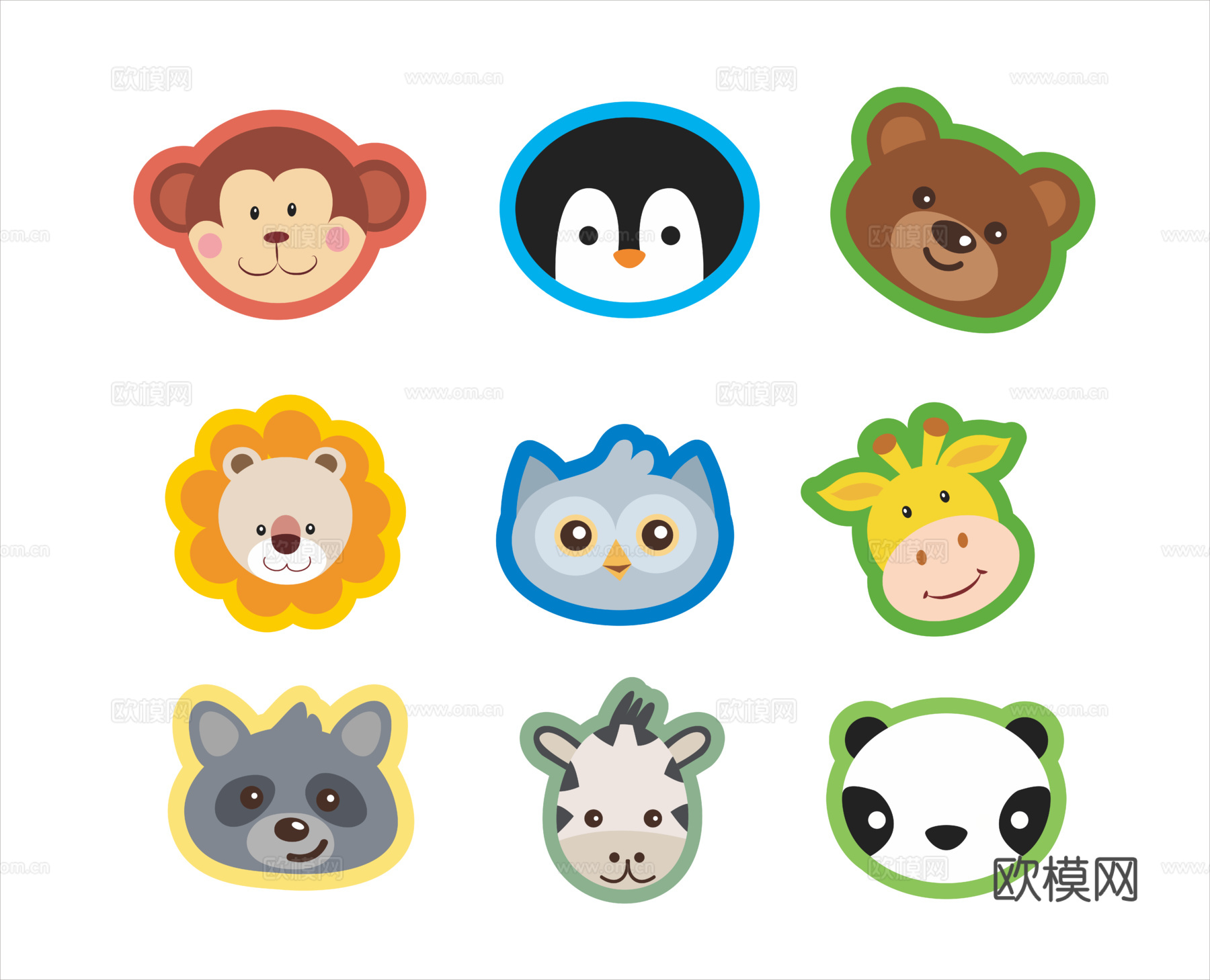 卡通动物 幼儿园文化墙下载