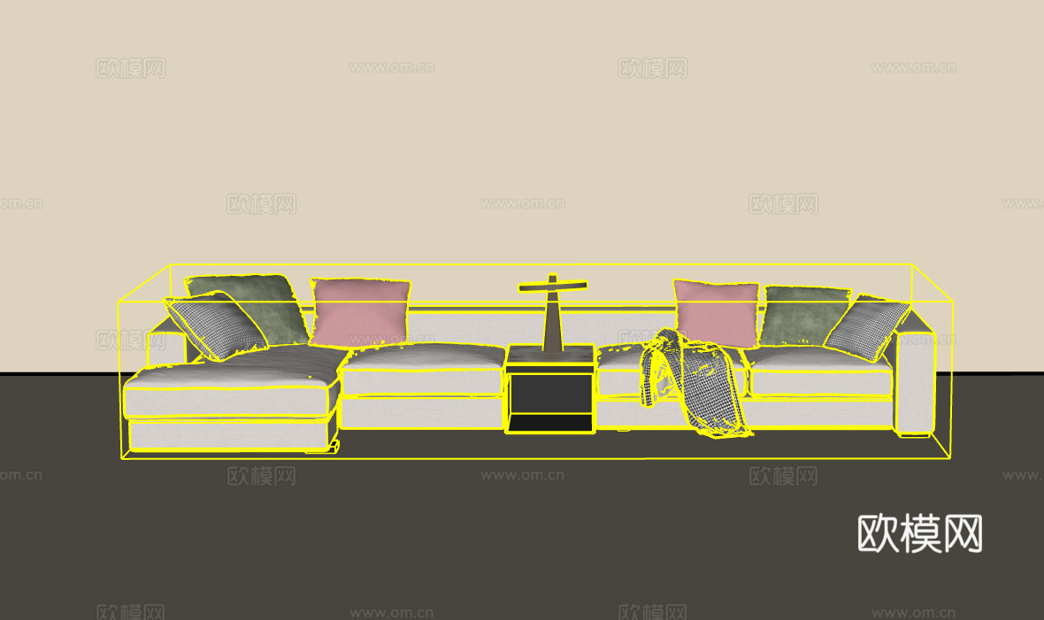 多人沙发su模型下载（渲染图2）