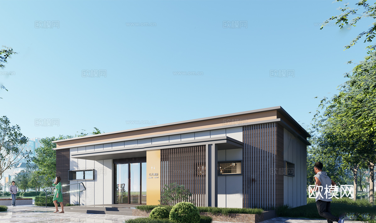 现代公厕 公共卫生间建筑su模型