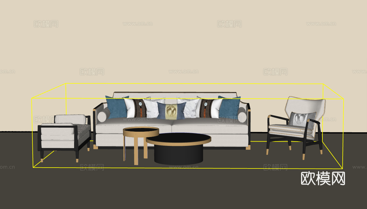 组合沙发su模型