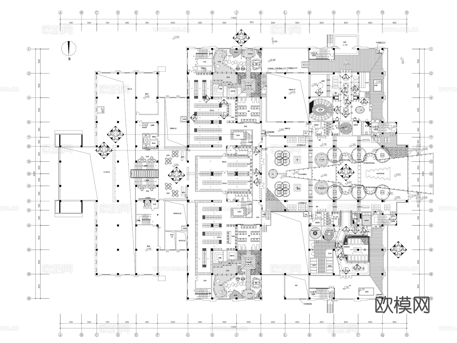 18套洗浴中心施工图cad施工图cad施工图