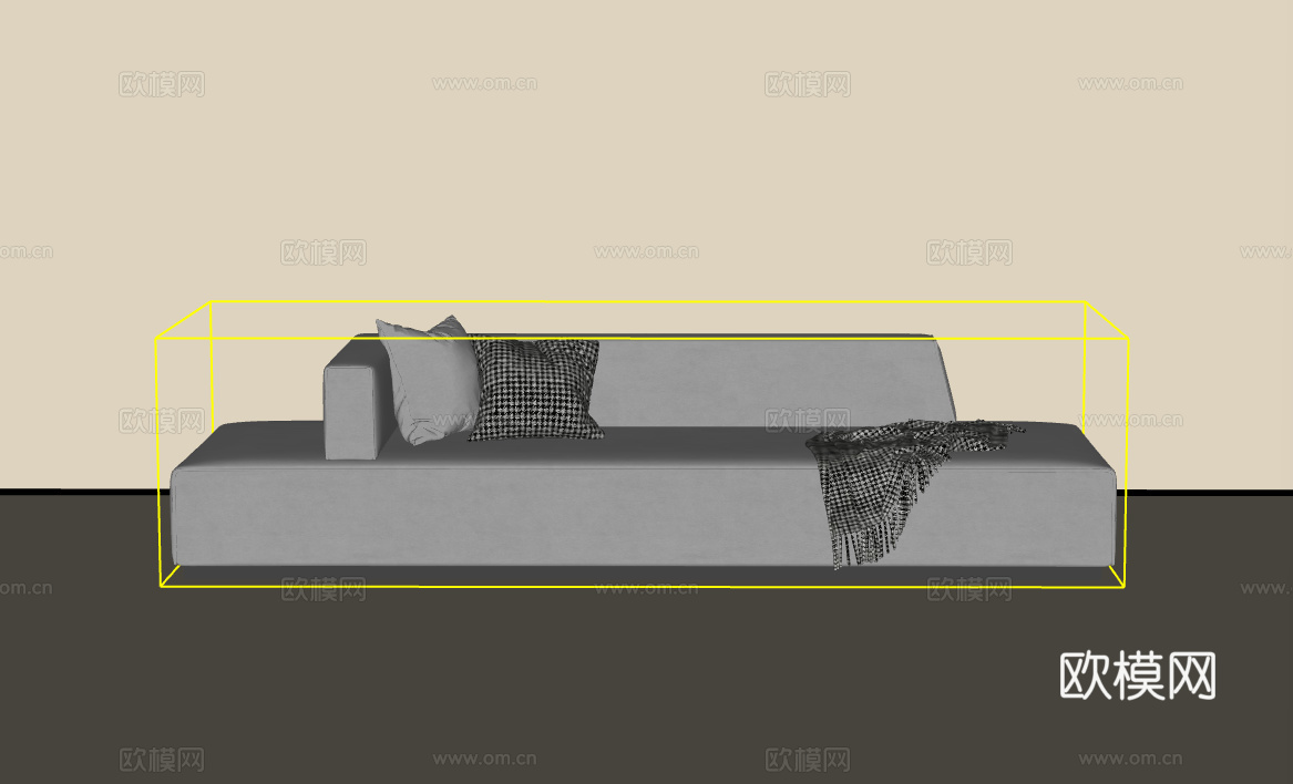 三人沙发su模型