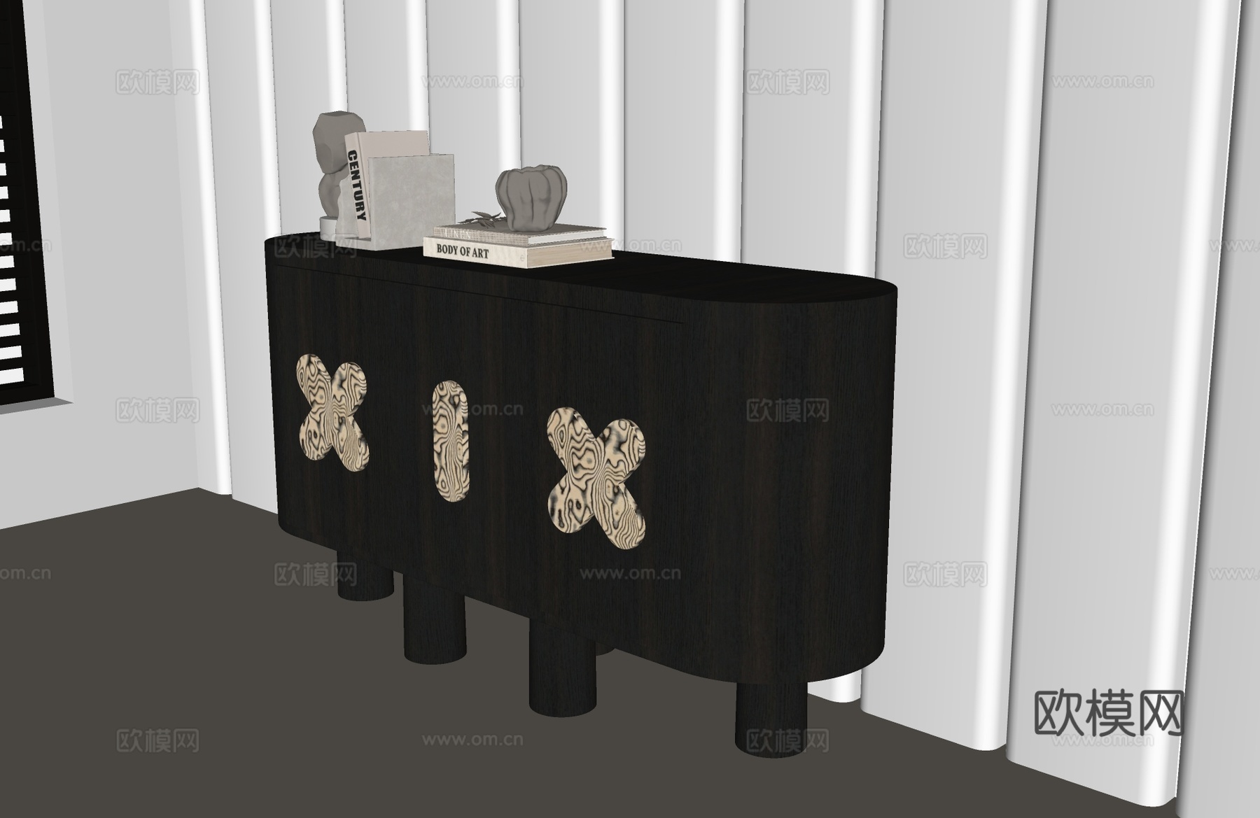 现代中古边柜 现代意式玄关柜 意式装饰柜 意式玄关柜 意式su模型
