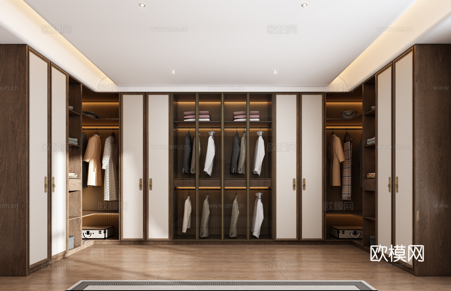 新中式衣帽间3d模型下载