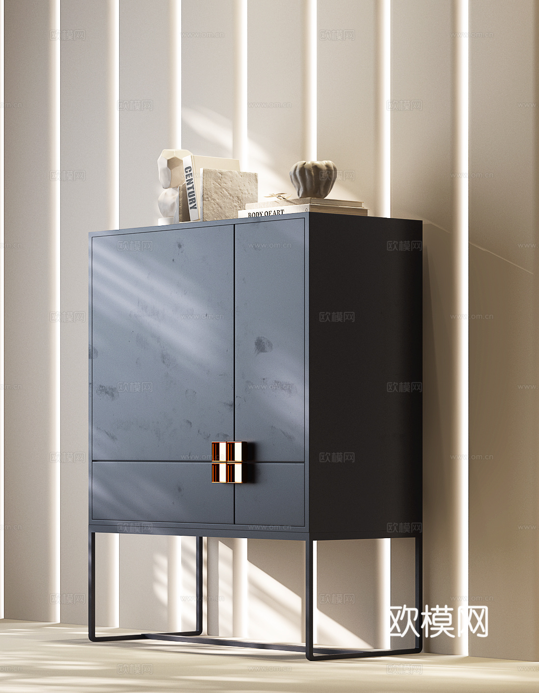 现代意式边柜 意式装饰柜 意式玄关柜 现代边柜 意式储物柜su模型