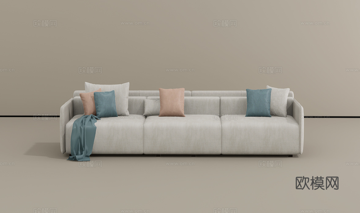 三人沙发su模型