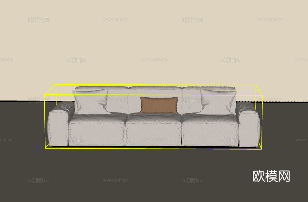 三人沙发su模型