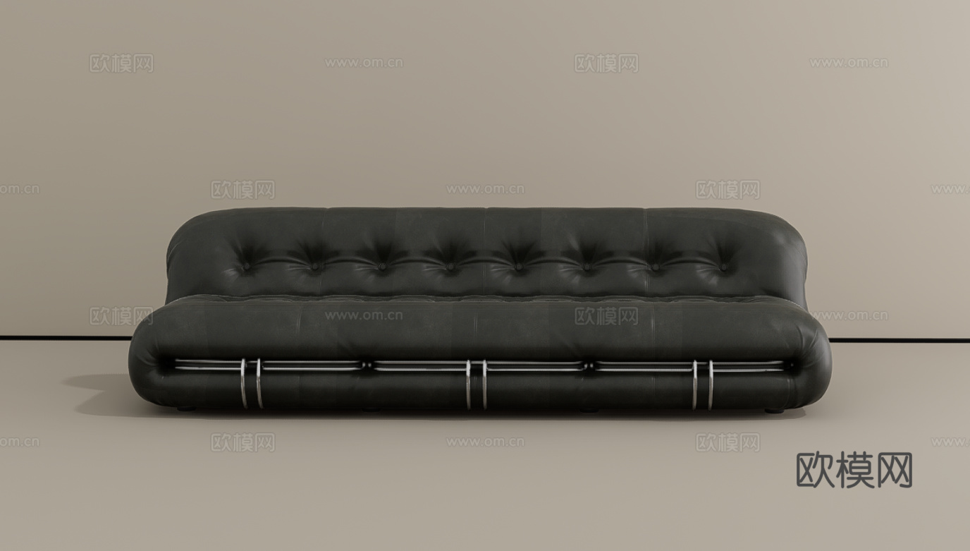 三人沙发su模型