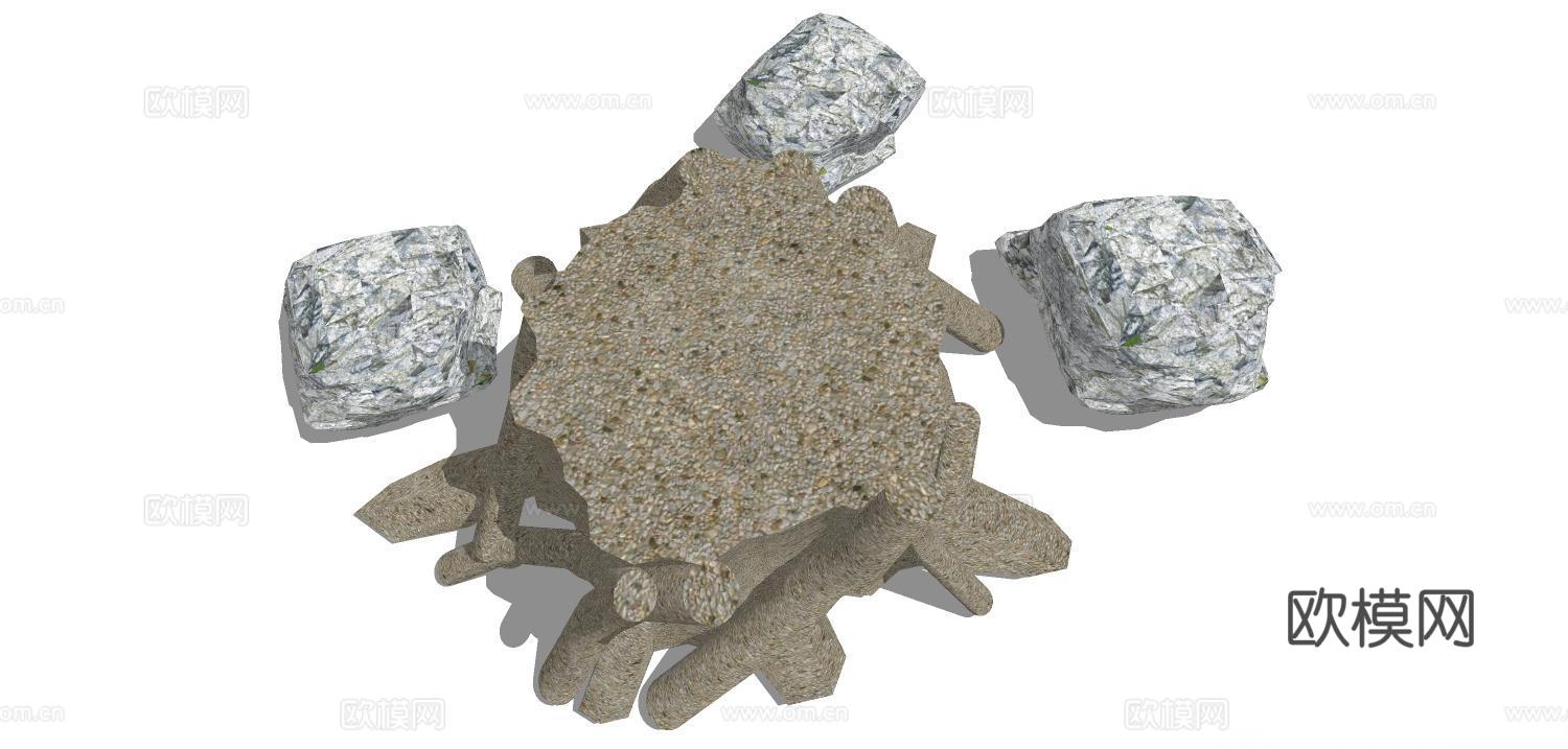 实木桌椅 实木椅子 实木桌子 椅子 桌子 石桌椅su模型