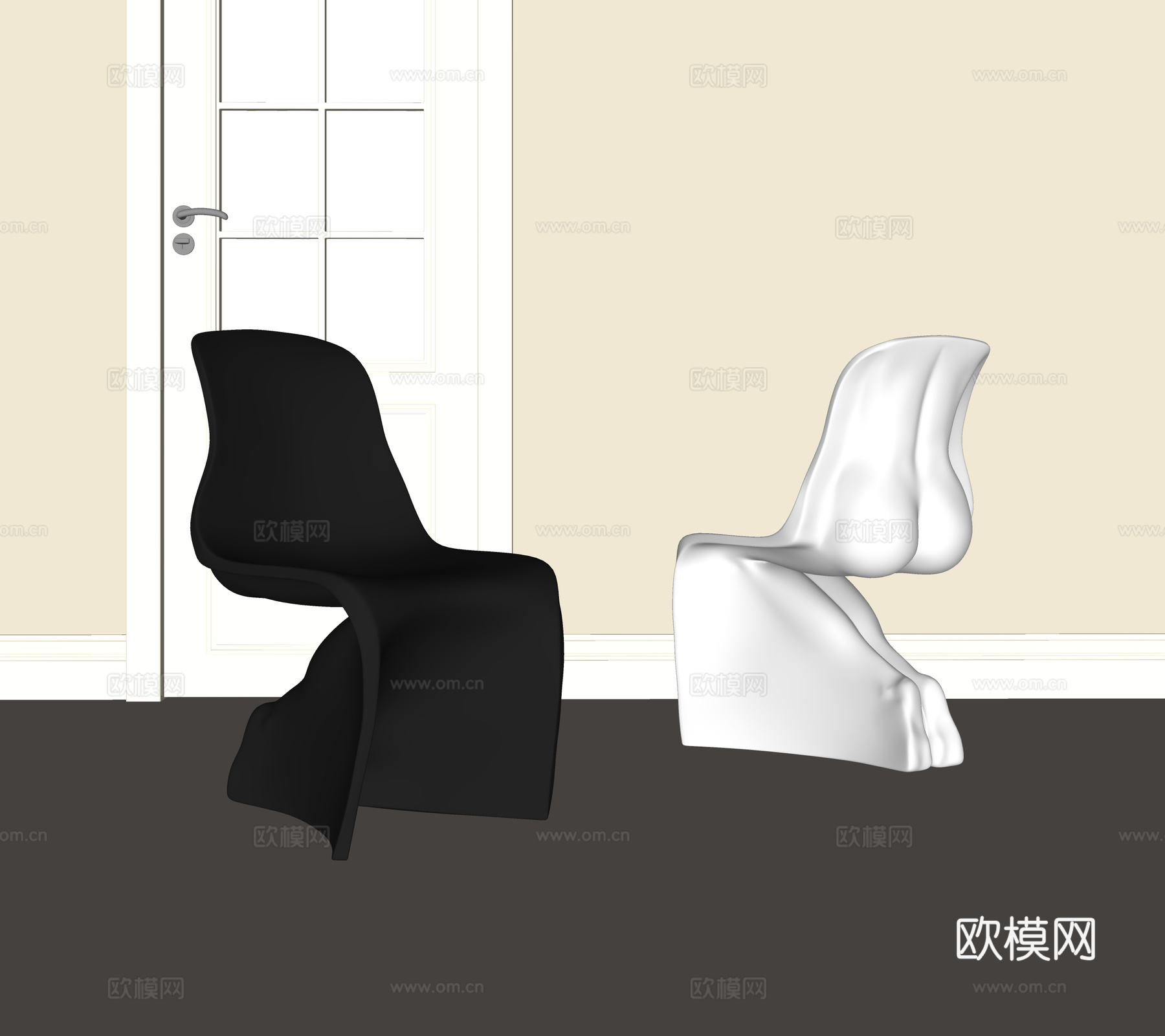 意式简约单椅su模型