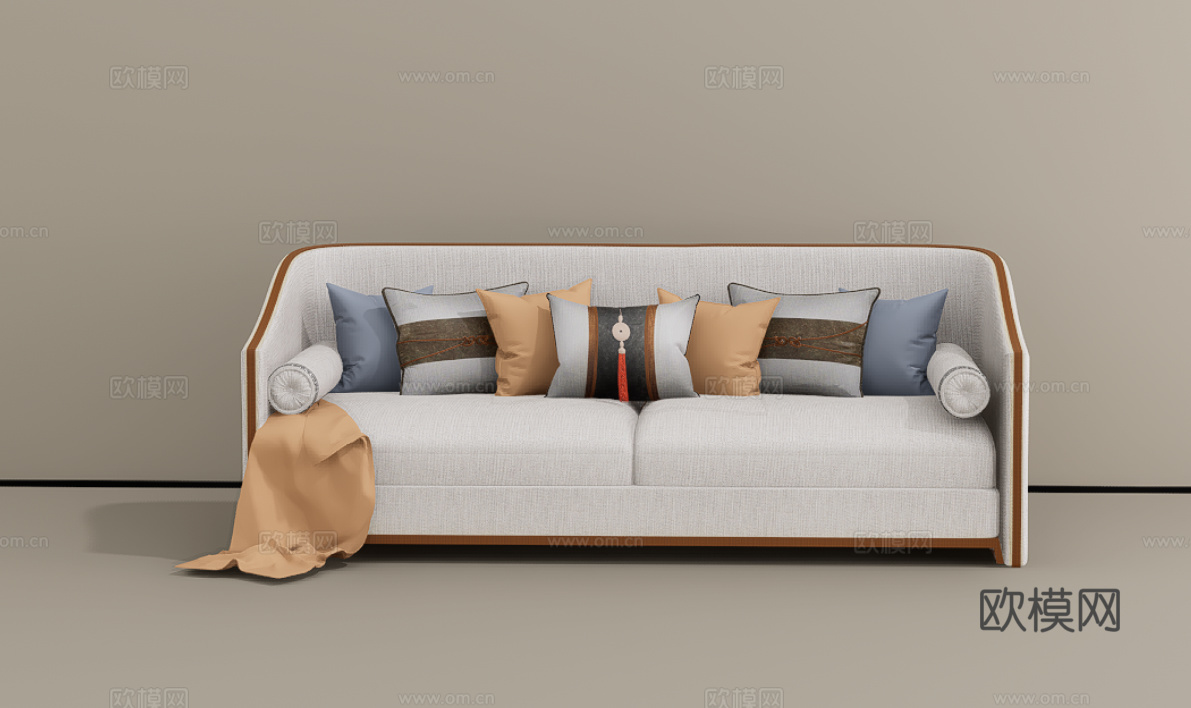 三人沙发su模型