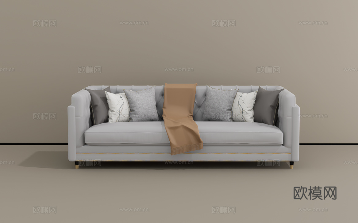 三人沙发su模型