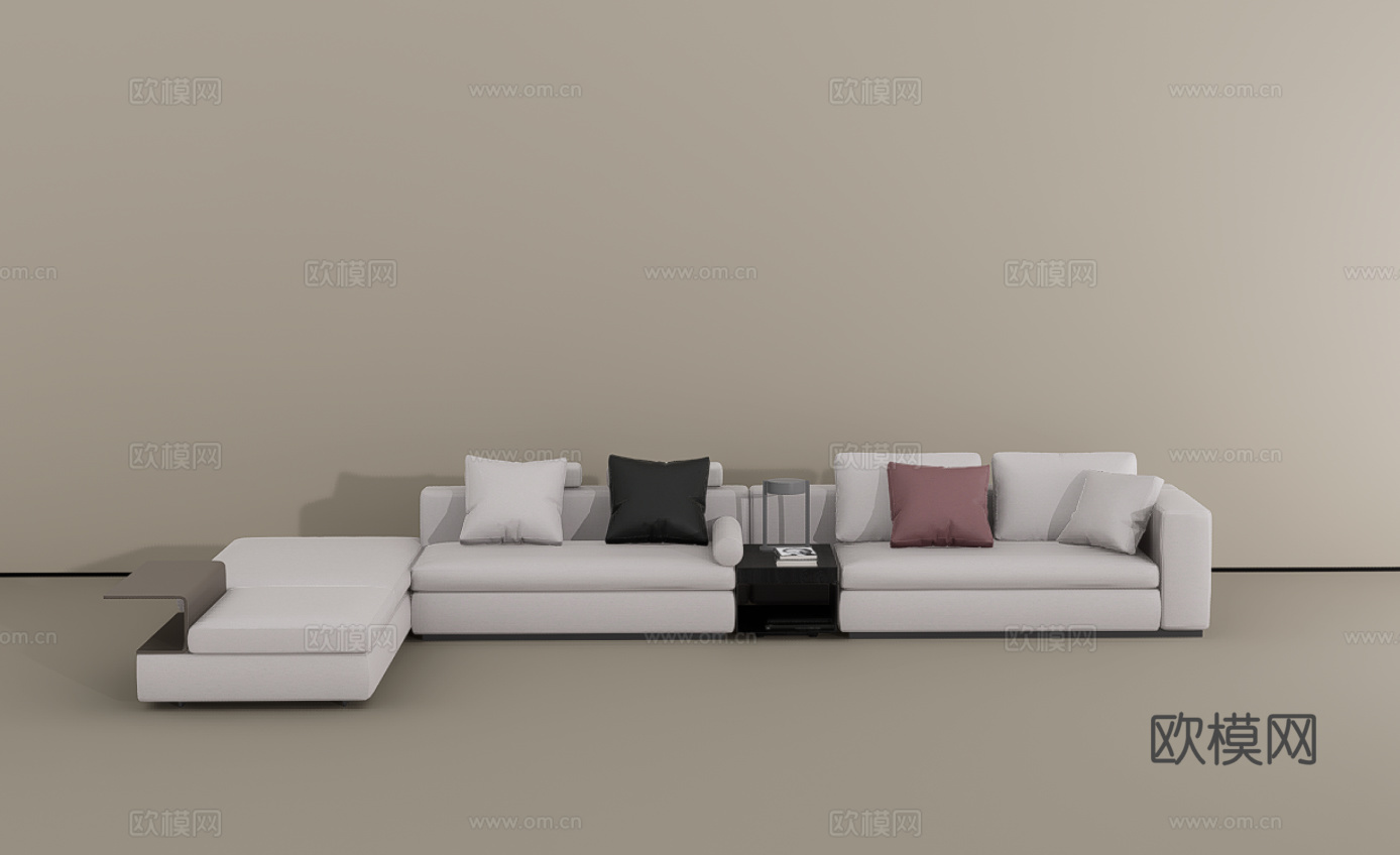 多人沙发su模型下载（渲染图1）