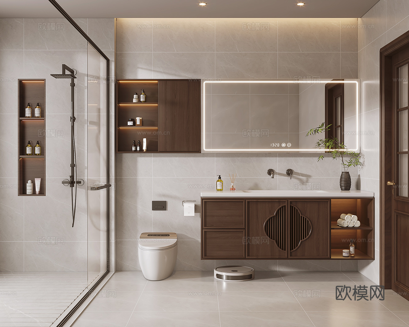 新中式卫生间su模型