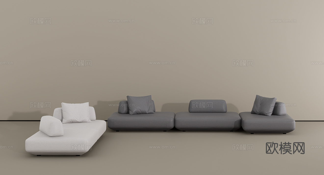多人沙发su模型