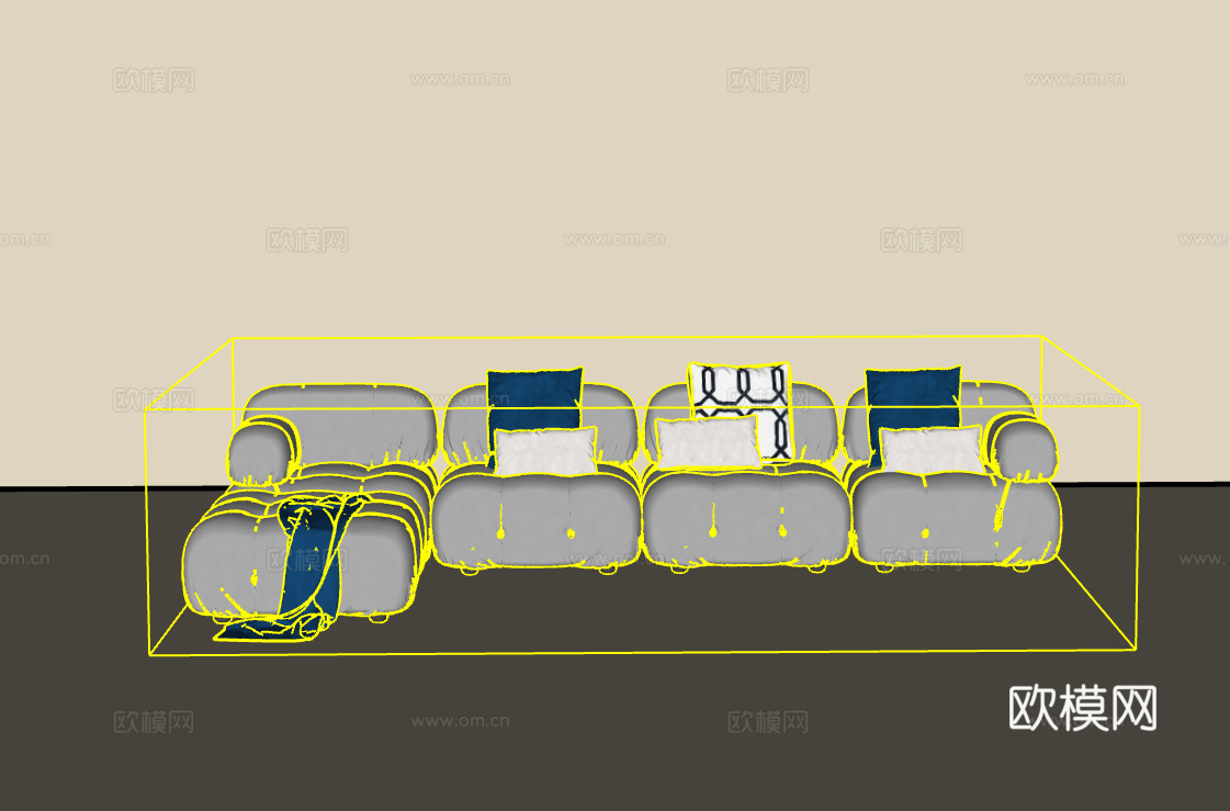 多人沙发su模型