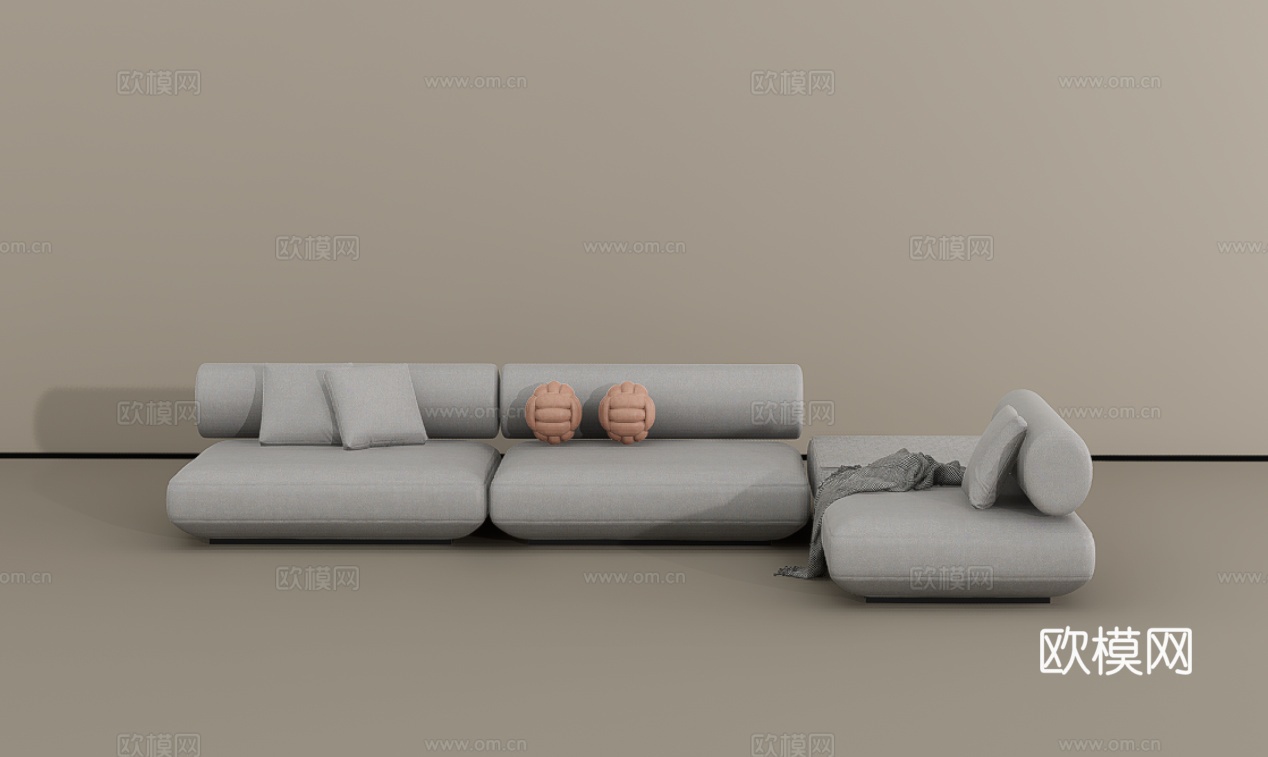 多人沙发su模型下载（渲染图1）