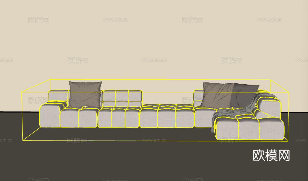 多人沙发su模型