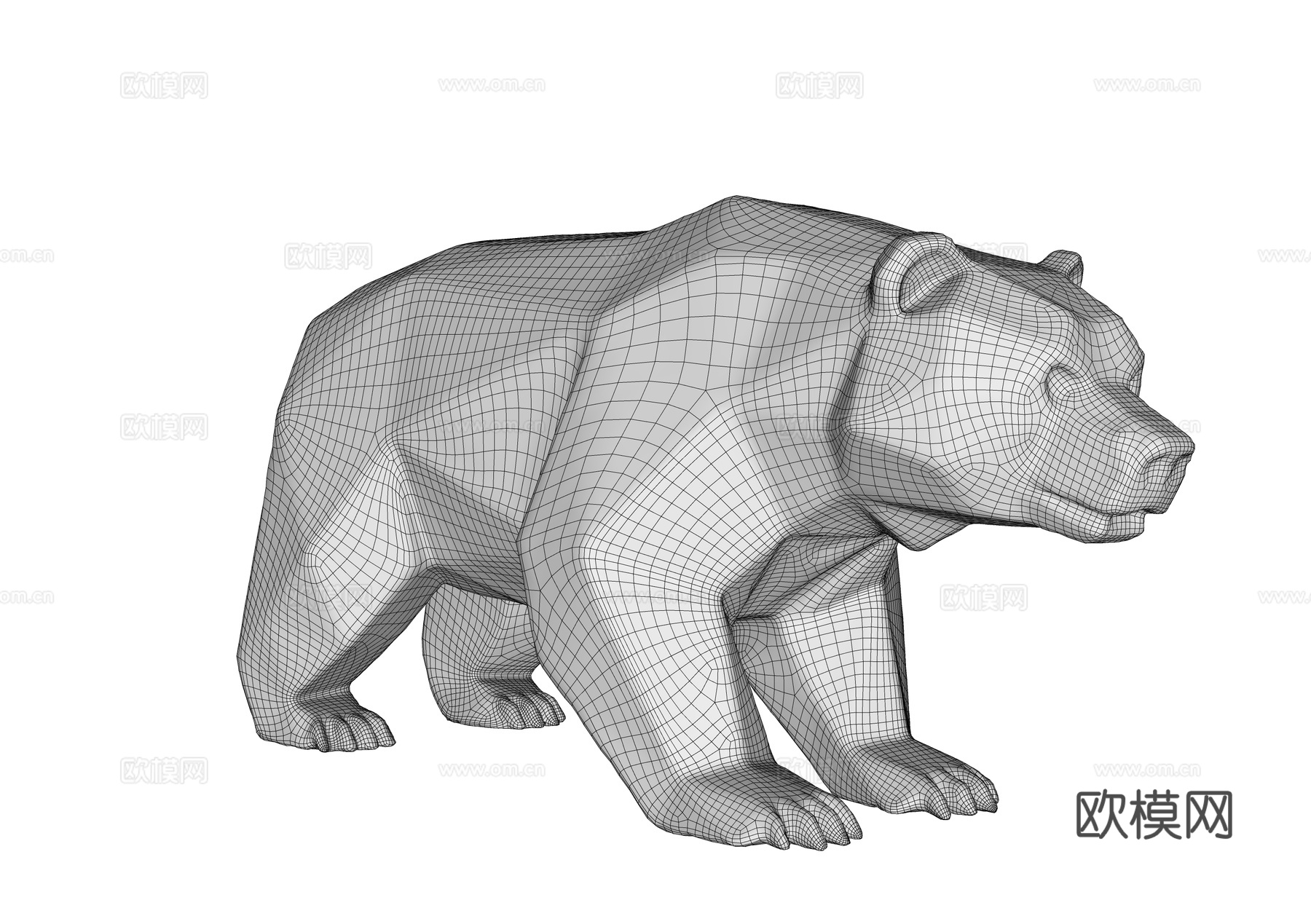 熊雕塑 景观雕塑 低多边形雕塑 不锈钢雕塑 公园雕塑 景观雕su模型