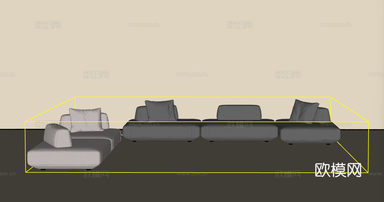 多人沙发su模型