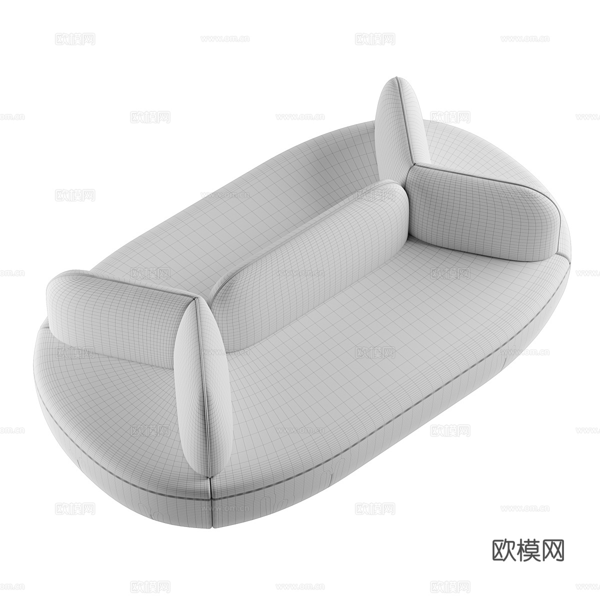 现代 La Isla 布艺卡座沙发3d模型下载（渲染图7）