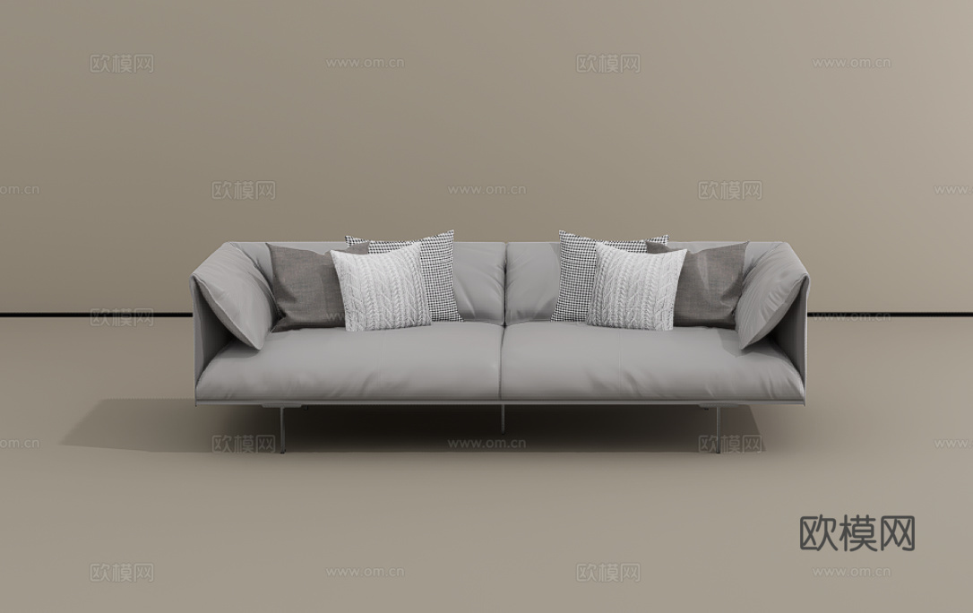 三人沙发su模型下载（渲染图1）