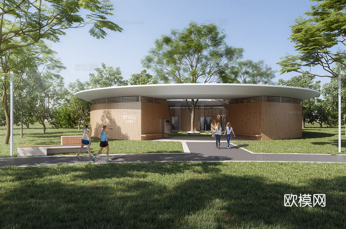 现代公厕 公共卫生间建筑su模型