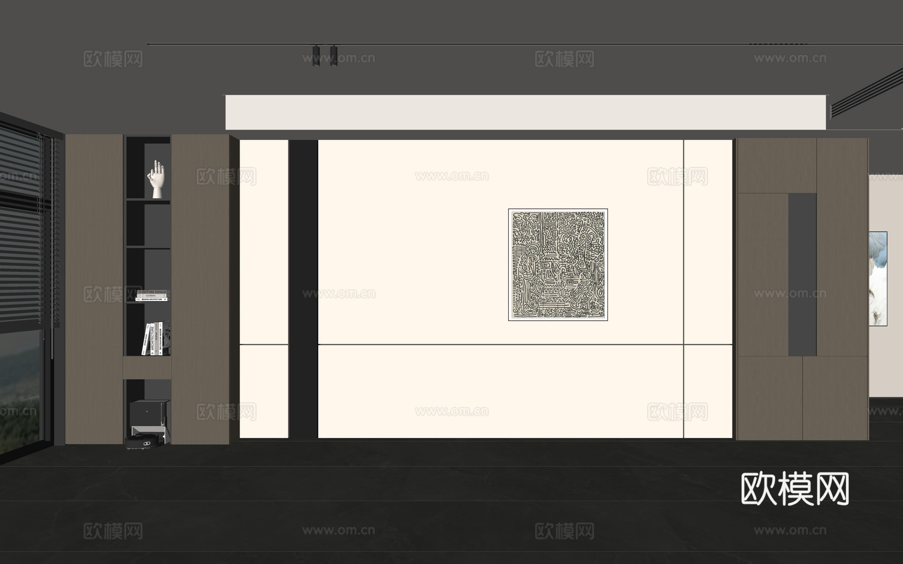 意式客厅 现代客厅 沙发背景墙 轻奢客厅 客厅背景su模型